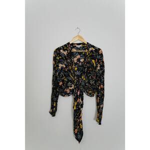 Patrons of Peace Black Floral Cardigan Size Medium‎